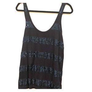 J Crew Navy Sequin Top